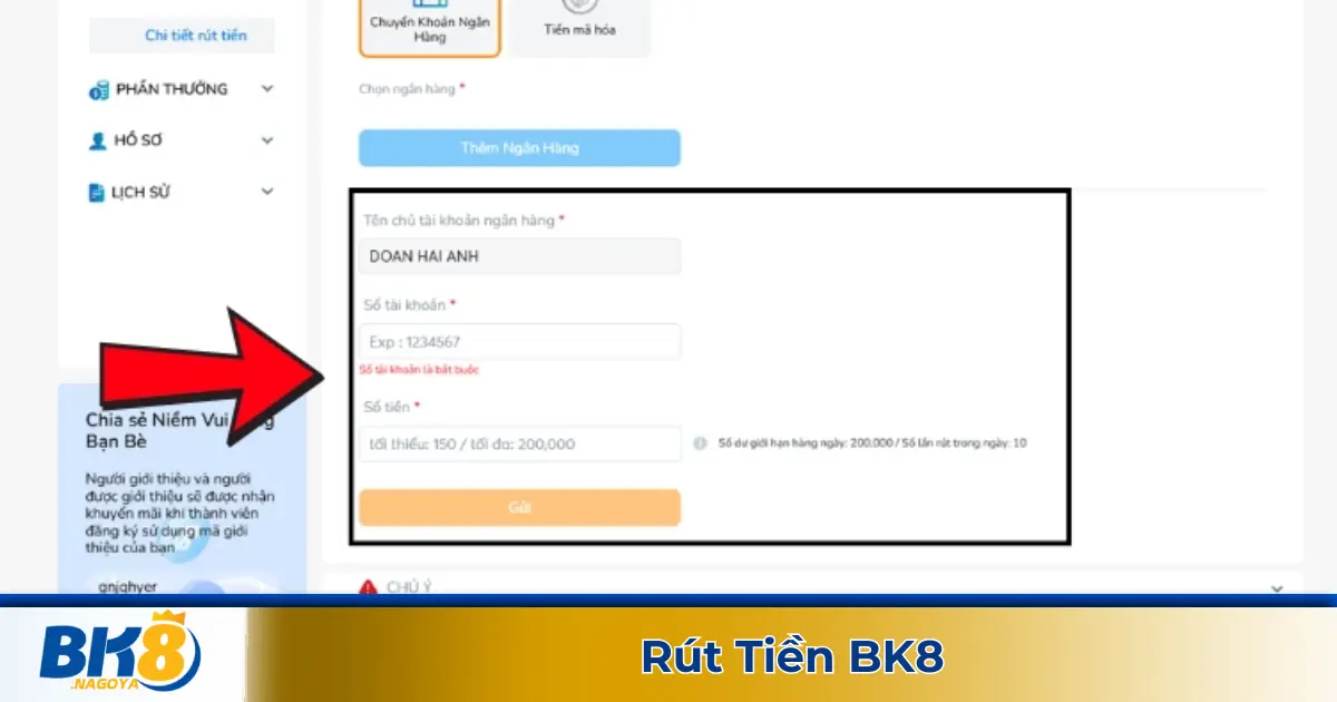 Rút Tiền BK8 Có Dễ Không? Xem Ngay Quy Trình Chuẩn 2025 2 Hướng dẫn xác minh tài khoản trước khi rút tiền